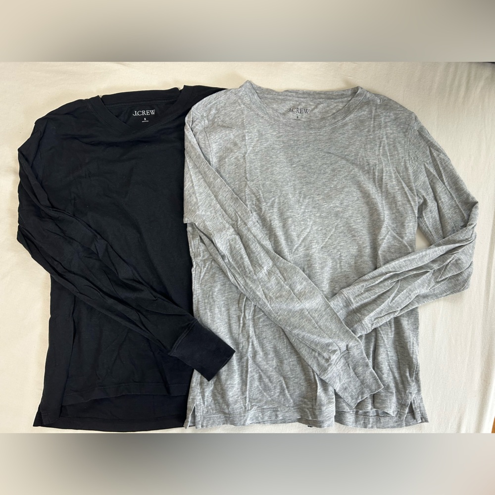 Two J. Crew Long sleeve T-shirts
